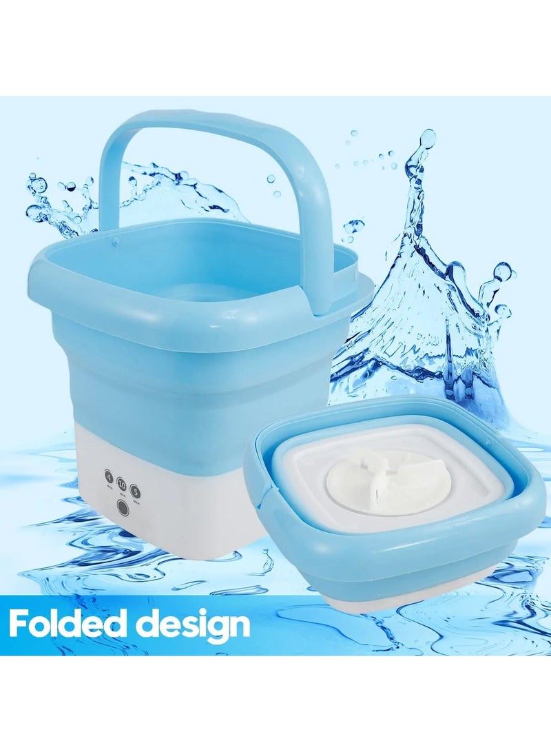 DubaiGallery غسالة ملابس صغيرة محمولة قابلة للطي لتنظيف الملابس، حوض للجوارب، ملابس داخلية، غسالة صغيرة مع سلة تصريف - Image 3