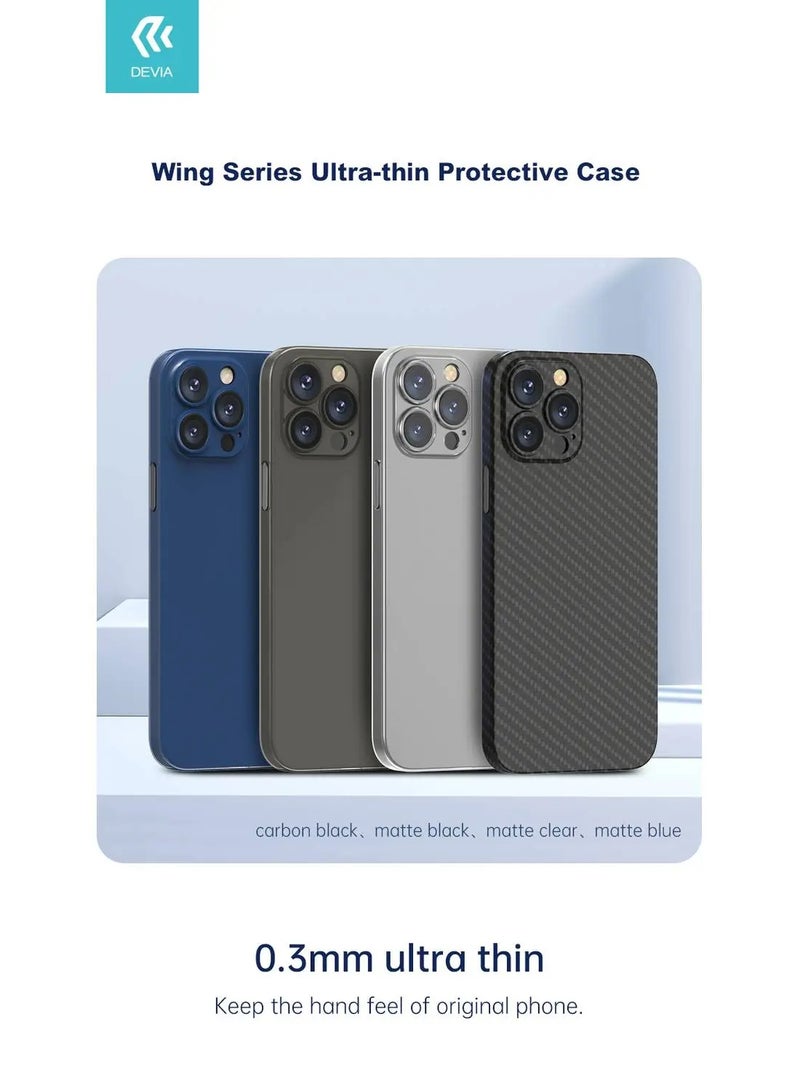 devia Wing Series Ultra-thin Protective Case Compatible for iPhone 13 Pro Max (6.7") Shock Absorbent, Scratches Resistant, Easy Access to All Ports - Matte Black - Image 1