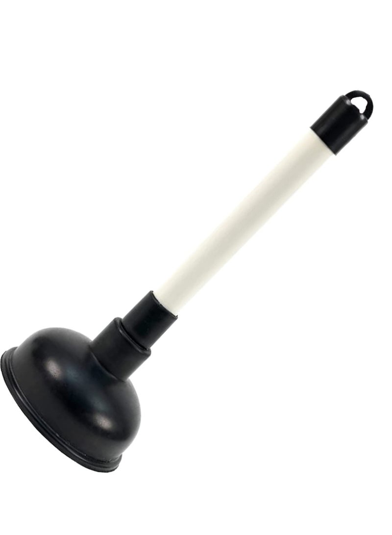 Powerful Sink Plunger Heavy Duty Sink Unblocker plumbing tools with 22.5cm (9 inch) Handle and 10cm (4 inch) Rubber Suction Cup for,Toilet,Kitchen Sink,Shower and Drain Unblocker, White/Black - Image 1