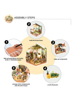 Rolife Dollhouse Diy Miniature Set Garden House Led Model Building Kit Hobby Crafthome Decor Christmas Birthday Gifts For Boys Girls Women Friends (Miller'S Garden)  - Image 4
