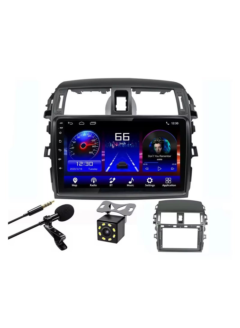 ستيريو سيارة أندرويد لسيارة تويوتا كورولا 2008 2009 2010 2011 2012 2013 2 جيجا بايت رام 32 جيجا بايت روم يدعم واي فاي BT، شاشة لمس IPS مقاس 9  بوصات مع كاميرا احتياطية متضمنة - Image 1