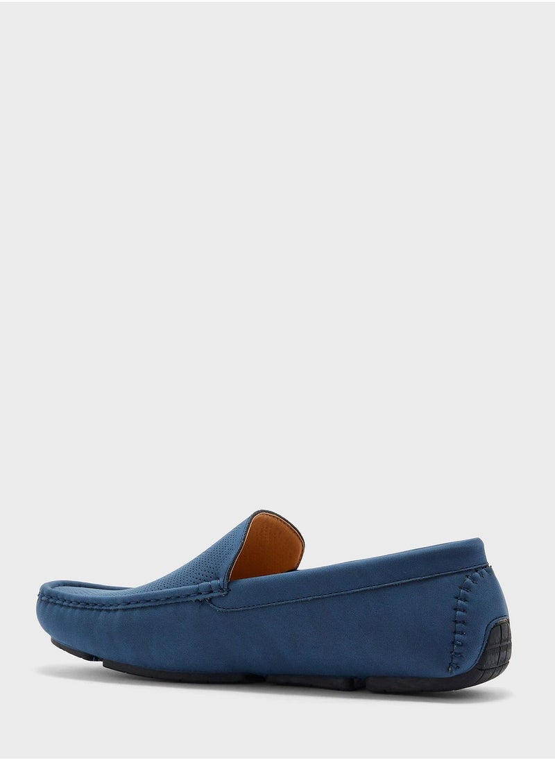 Robert Wood - Perforation Detail Casual Moccasins - Image 1