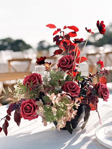 MACTING Artificial Rose Flowers 30PCS Real Touch Fake Flowers with Stem Red Foam Roses for DIY Wedding Bouquet Backdrop Table Centerpieces Arrangements Crafts Party Home Mothers Day Decorations - Image 3