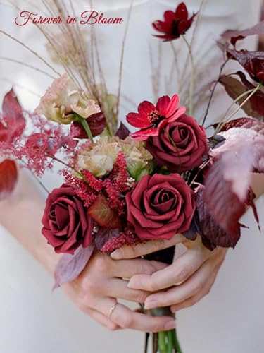 MACTING Artificial Rose Flowers 30PCS Real Touch Fake Flowers with Stem Red Foam Roses for DIY Wedding Bouquet Backdrop Table Centerpieces Arrangements Crafts Party Home Mothers Day Decorations - Image 2