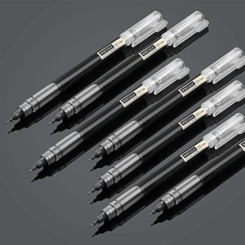 WRITECH Rolling Ball Pens Quick Dry Ink 0.5 mm Extra Fine Point Pens 10 Pcs Liquid Ink Pen Rollerball Pens Black Color - Image 3