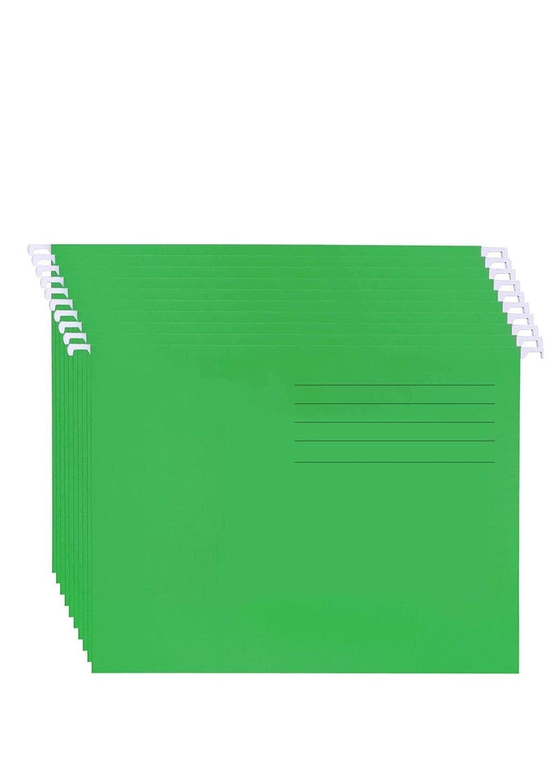 MARKQ حافظات ملفات معلقة، عبوة من 10 حافظات تعليق باللون الأخضر الفاتح لتنظيم الملفات في المكتب أو المدرسة أو المنزل