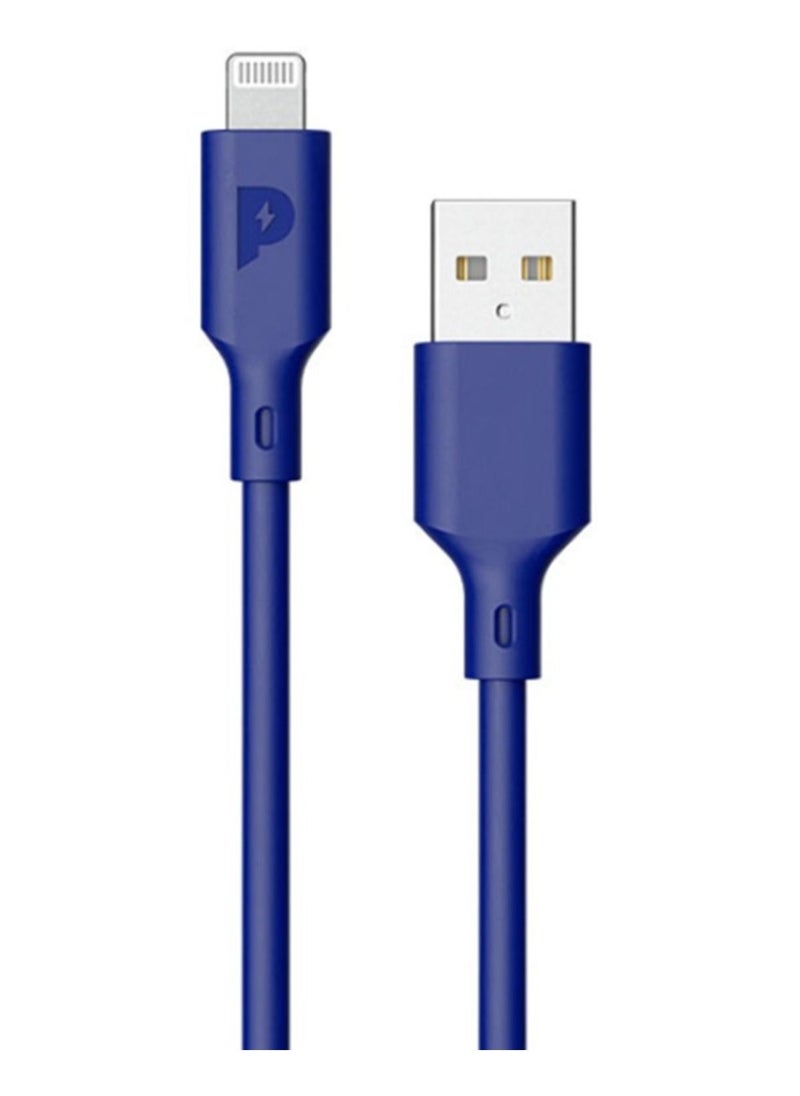 Powerology - iPhone Charger USB-A to Lightning 1.2M Cable Fast Charging And Data Sharing Compatible with iPhone 14/14 Plus/ 14 Pro/14 Pro Max/13/12/11/XS/Pro Max /Pro/Mini/SE/ ipad 9 - Blue - Image 1