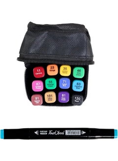 Marker Set of 12 Portable Marker Pen Set with Bag 12 Color Double Sided Marker Pen Set