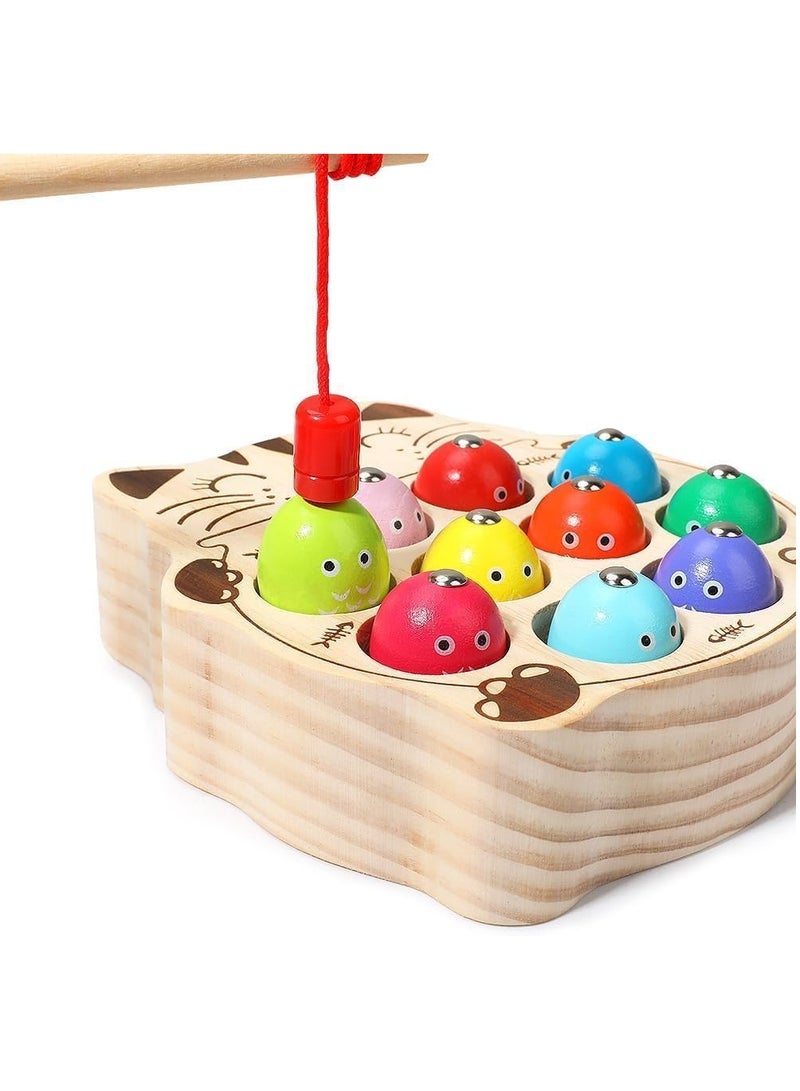 Mr. Penda Montessori Magnetic Wooden Fishing Game for Toddlers, Fine Motor Skills Early Learning Eyes Hands Cooperation Toy, For Boys and Girls Great Birthday Gift  - Image 5
