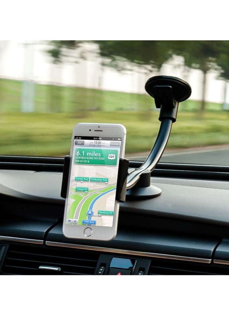 TechnoMounts Car Tablet Holder Gooseneck Tablet Mount Suction Cup Car Phone Mount Flexible Hose Tube 360 Degree Rotation for Sizes 3.5 to 11 Inch Tablets and Mobiles  - Image 2