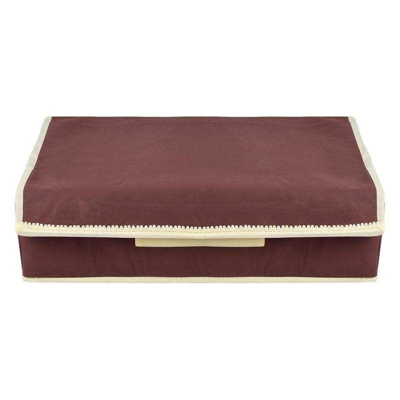 Kuber Industries Undergarment Organizer Cloth Organizer Storage Box for BraPantySocksTies Drawer Divider for ScarvesSocks Cream Patti Brown - Image 2