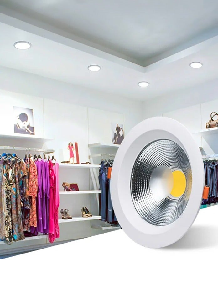 Vmax COB LED Downlights Ceiling  White Light 6500K 15W 1350LM, AC 220-240V, Cut Φ145mm, IP44 Ultra Slim LED Recessed Ceiling Lights for Bathroom Bedroom Kitchen Living Room, Not Dimmable - Image 3