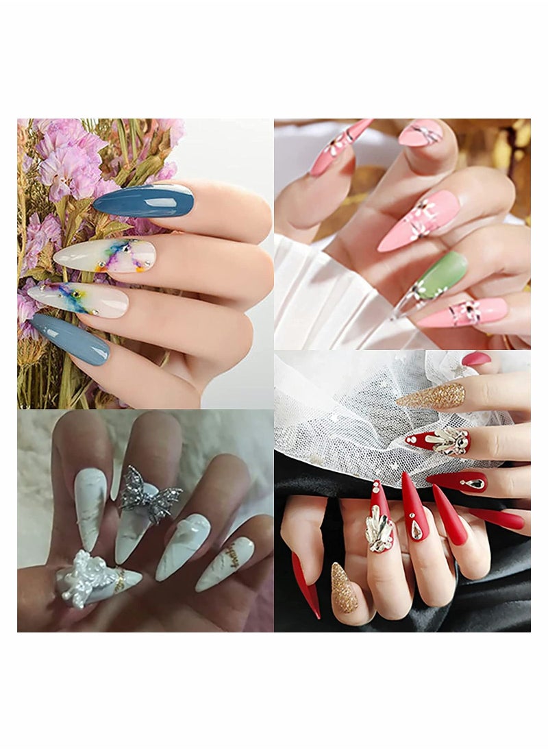 Y&D - Clear Acrylic Nail Tips Full Cover Fake Nails - Image 1