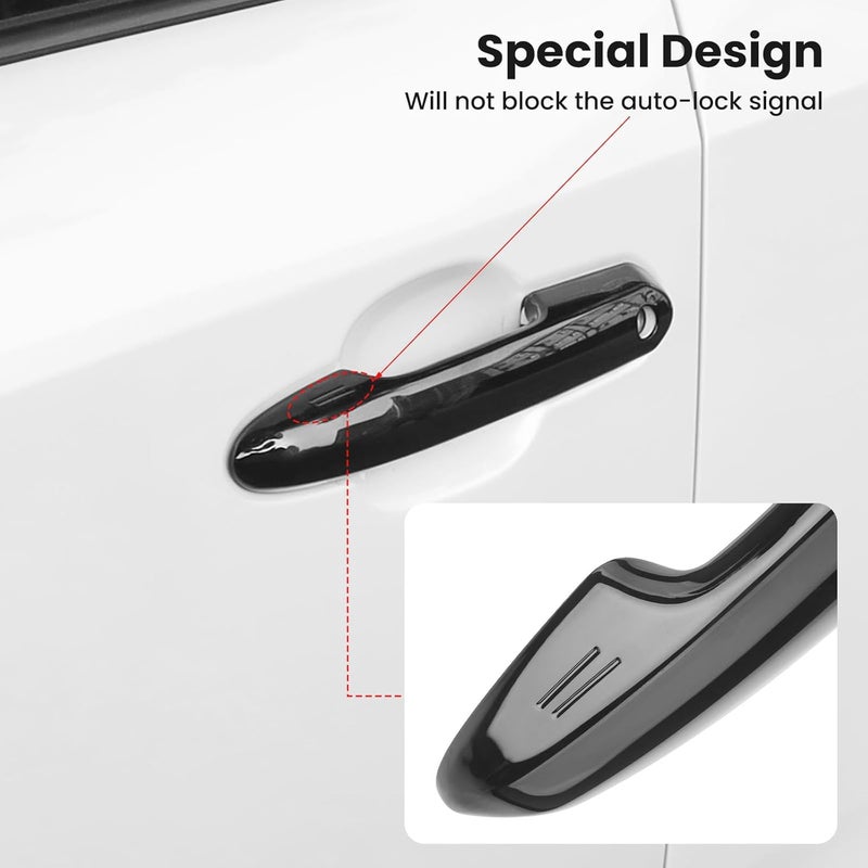 Drytuns Car Door Handle Cover for Toyota RAV4 2020-2025, 4pcs Door Handle Protector for Highlander 2022-2025 Wildlander 2020-2025 Crown 2021-2025 (Gloss Black) - Image 5