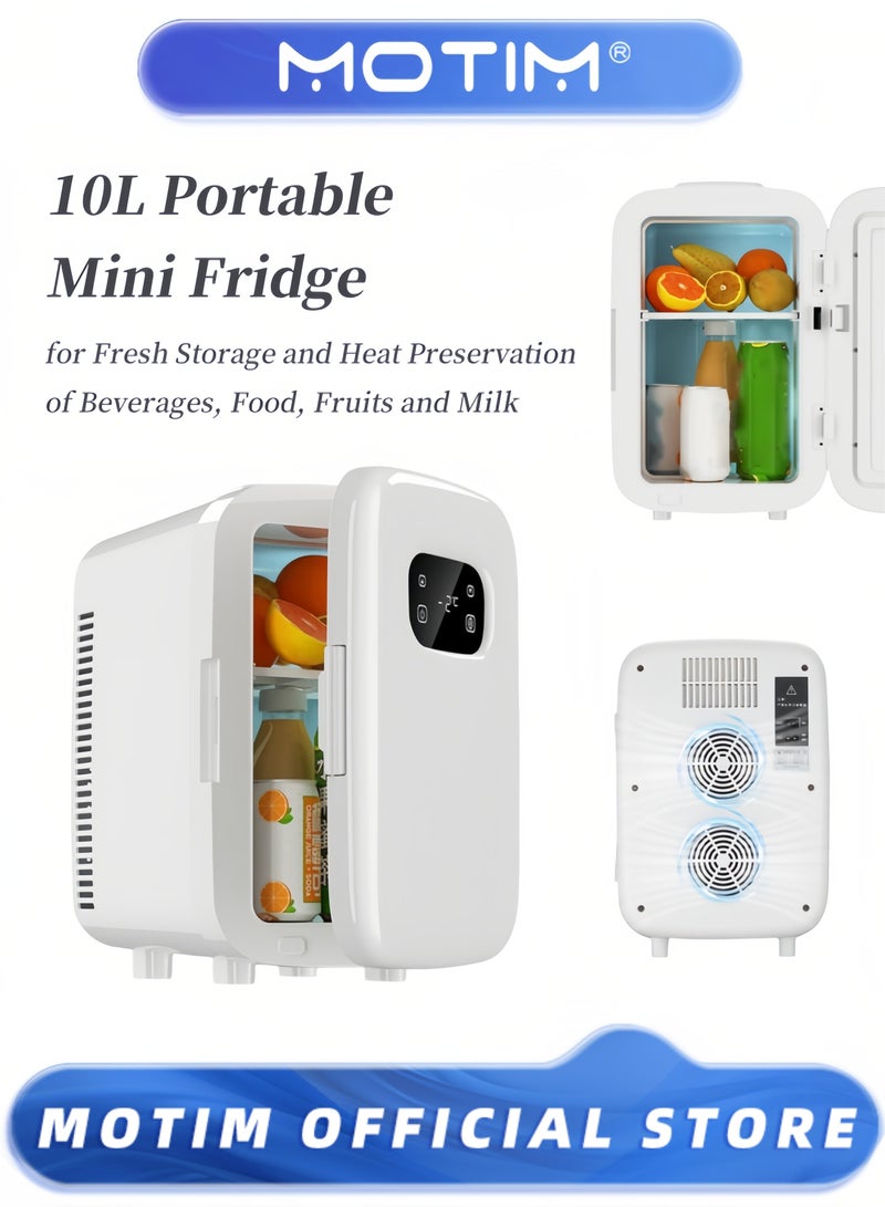 Motim Mini Fridge 10 Liter Portable Cooler and Warmer Personal Fridge for Skin Care Cosmetics Food Great for Bedroom Office Car Dorm - Image 1