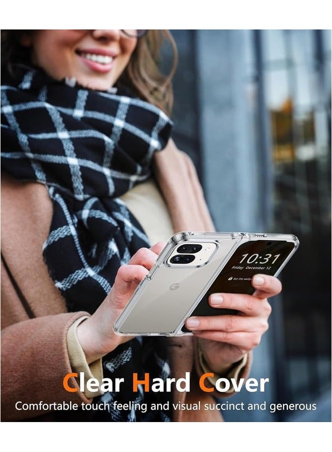 Case for Google Pixel 9 Pro Fold Clear Case, Hard PC Back  Soft TPU Bumper Transparent Protective Cover Shockproof Scratch Resistant Case for Google Pixel 9 Pro Fold - Image 4