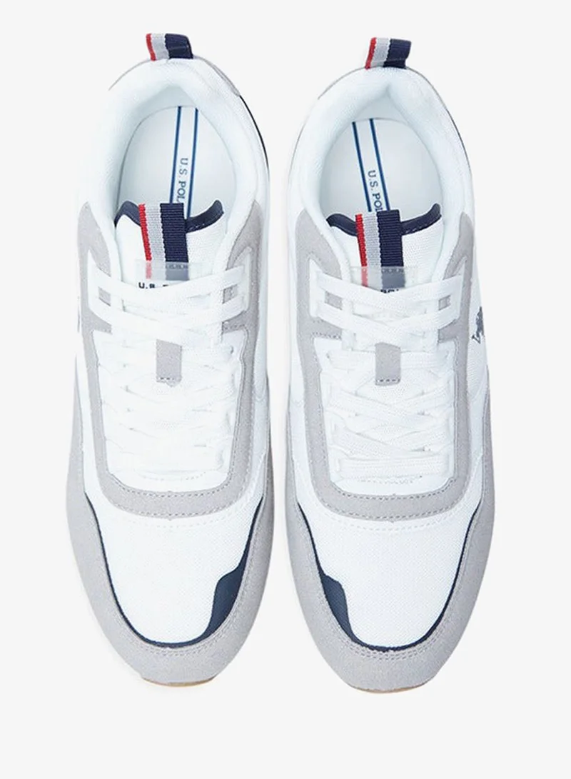U.S. Polo Assn. White Men's White Low-Top Sneakers - Lightweight Timeless Lace-Up Style, Ideal for Casual Outings for Men | Best Price UAE