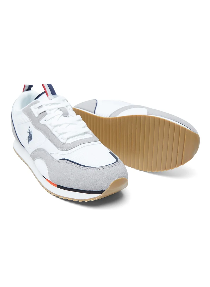 U.S. Polo Assn. White Men's White Low-Top Sneakers - Lightweight Shoes Timeless Lace-Up Style, Ideal for Casual Outings for Men | Best Price UAE