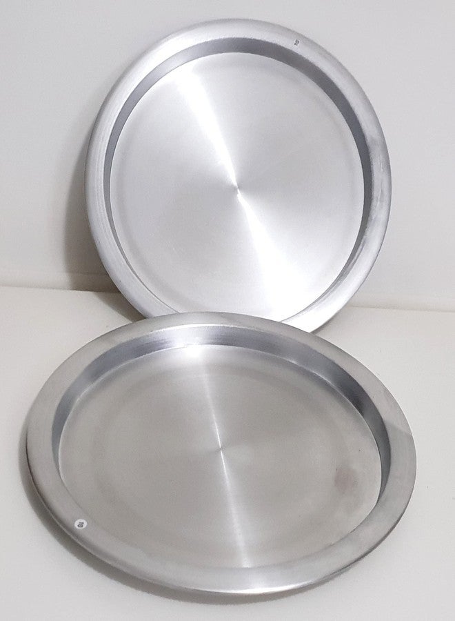 DLK - 2 x 13inch Aluminum Kunefe Tray, Kunafa Plate Set, Kunefe Pan Set of 2 for Sweet,Kunafeh or Kadaifi - Image 2