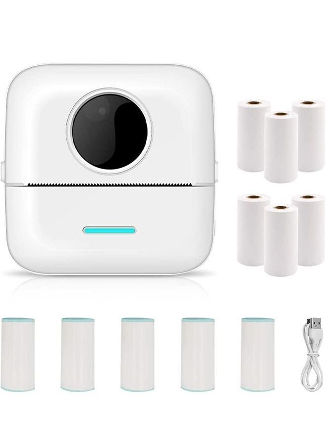Y&D - Label Printer, Portable Thermal Mini Photo Rechargeable Labeler, Small Bluetooth Inkless Printer with 11 Rolls Paper for Android and iOS Smartphones - Image 1