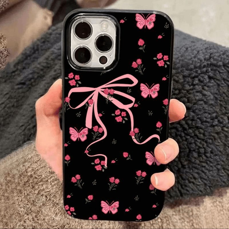 Pink Bow Suitable for Apple 16Promax Niche Mobile Phone Case Iphone15 New 14 Creative 13 Soft Case - Image 4