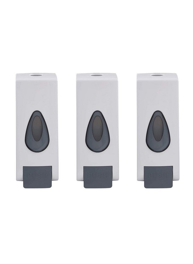 Bath Guru Bathroom Abs Plastic Soap Shampoo Conditioner Lotion Gel Dispenser Wall Mounted 350 Ml (Set of 3, Push White) - Image 1