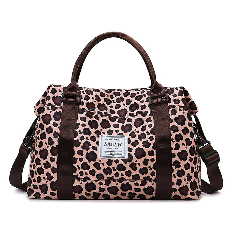 NWLR Travel Duffle Bag Weekender Overnight Gym Tote with Dry and Wet Separated Pocket for Women Girls Shoulder Workout Duffel Bag Water Resistant leopard print - Image 2