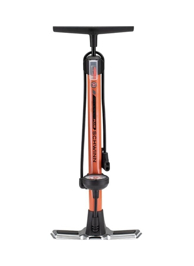 SCHWINN - Schwinn Air Center Plus Floor Bicycle Pump (Orange) - Image 1