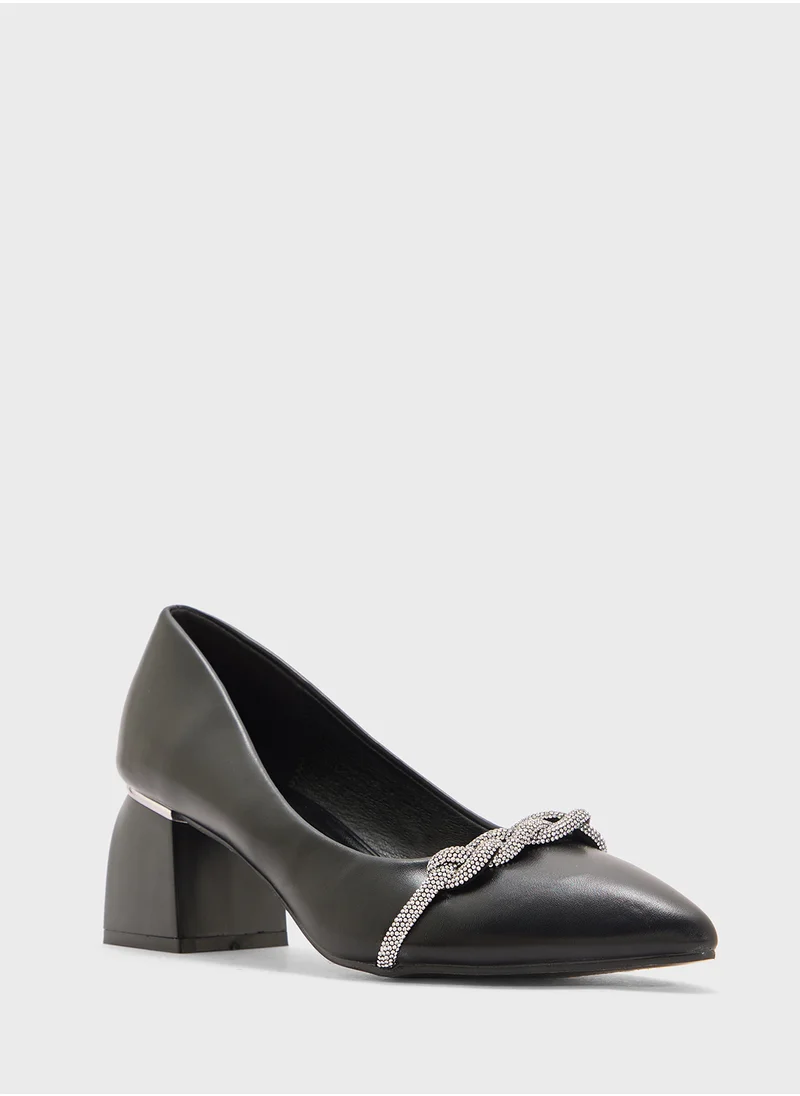 جراس Diamante Heeled Pump