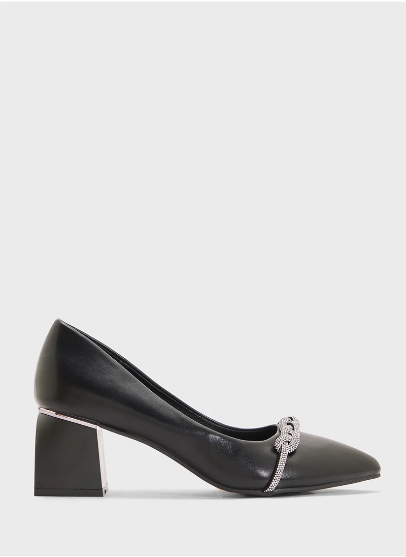 جراس Diamante Heeled Pump