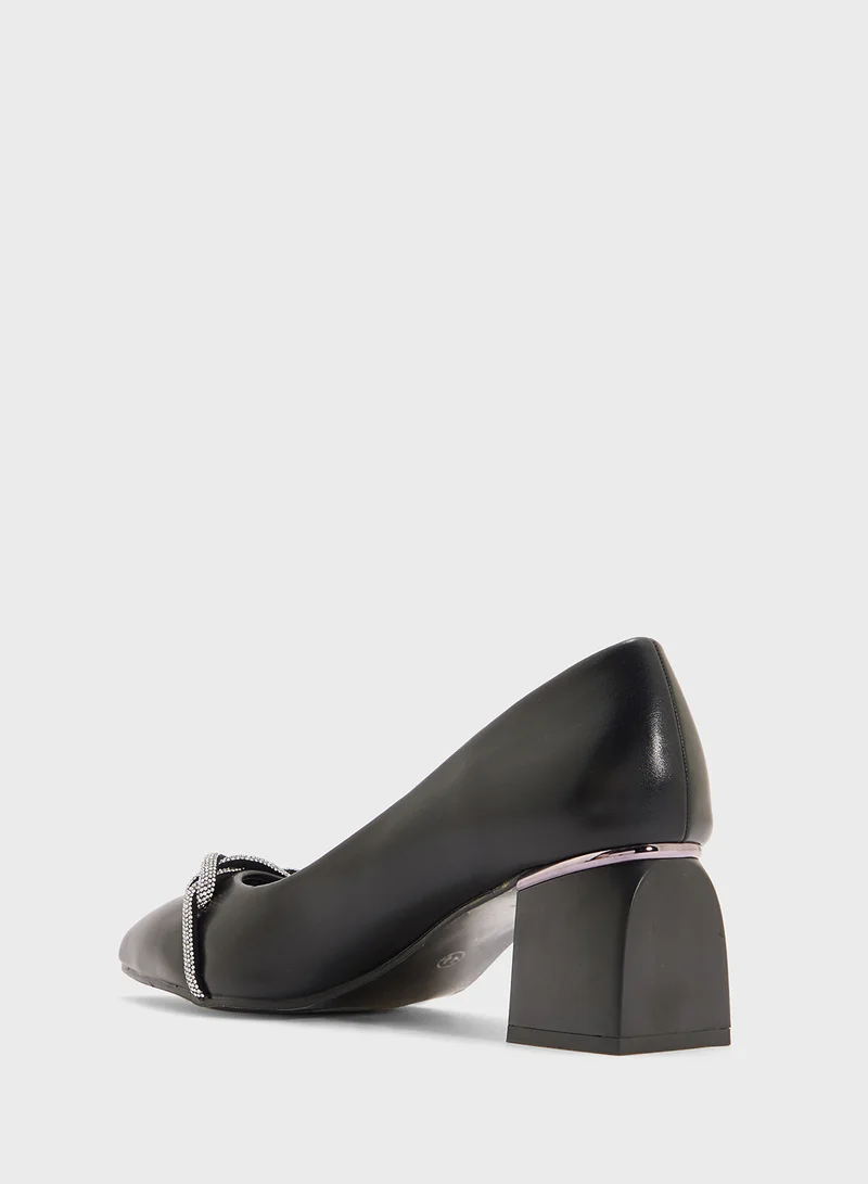 GRASS Diamante Heeled Pump