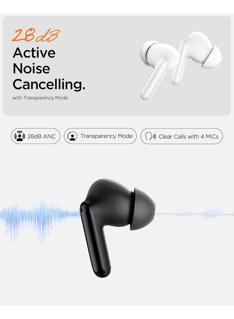 Spigen True Wireless In Ear Earbuds SA-TW S10 Active Noise Cancellation 28dB, Bluetooth 5.3 Headphones, 30H Playtime, EQ Customizing App, 4 Mics, Transparency, Gaming Mode, 10mm Driver, IPX5 - Black - Image 2