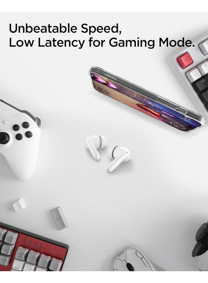 Spigen True Wireless In Ear Earbuds SA-TW S10 Active Noise Cancellation 28dB, Bluetooth 5.3 Headphones, 30H Playtime, EQ Customizing App, 4 Mics, Transparency, Gaming Mode, 10mm Driver, IPX5 - Black - Image 4