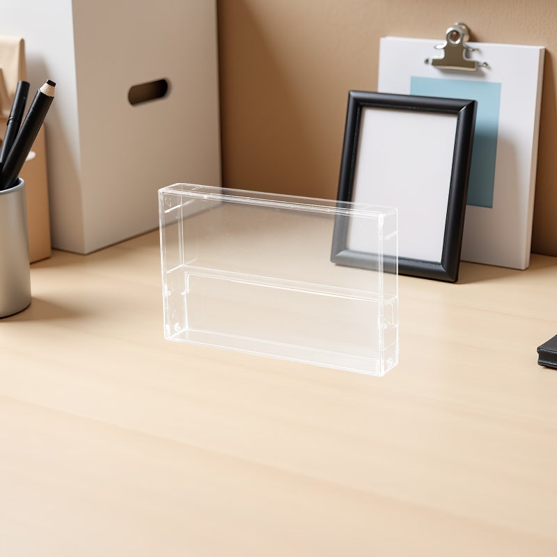 3pcs Clear Cassette Tape Cases Audio Cassette Storage Box , Transparent Desktop Organizer With Lid Retro Music Tape Holder - Image 4