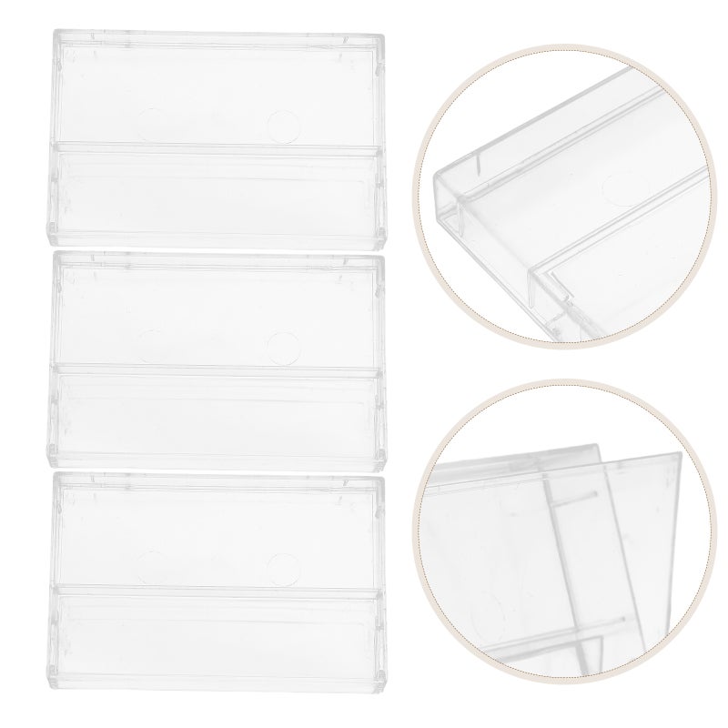 3pcs Clear Cassette Tape Cases Audio Cassette Storage Box , Transparent Desktop Organizer With Lid Retro Music Tape Holder - Image 1