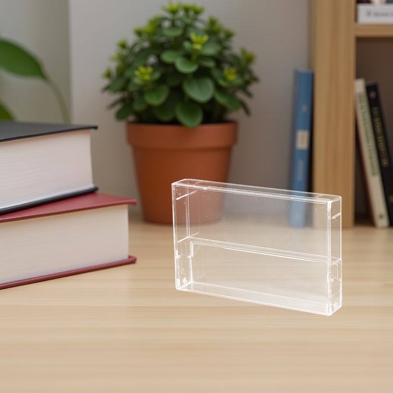 3pcs Clear Cassette Tape Cases Audio Cassette Storage Box , Transparent Desktop Organizer With Lid Retro Music Tape Holder - Image 3
