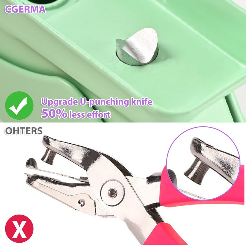 Cgerma Single Hole Puncher, 3 Pack ï¼Œ 1/4" Hole, 50% Labor Savings, Heavy Duty Metal Punch, 15 Sheet Capacity, for ID Cards, Chipboard, Art Project, Crafts Easy Punching, - Image 4