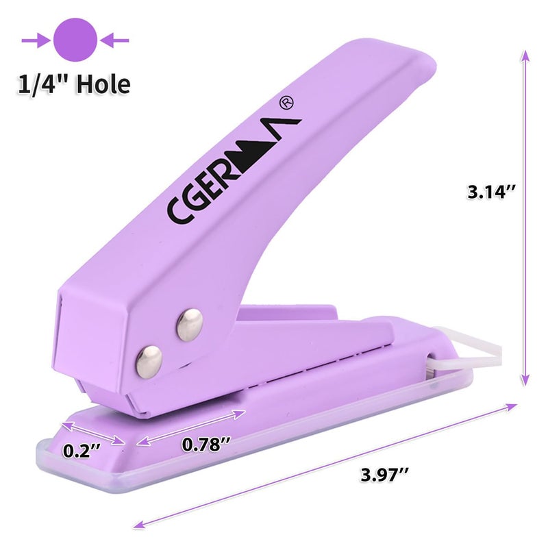 Cgerma Single Hole Puncher, 3 Pack ï¼Œ 1/4" Hole, 50% Labor Savings, Heavy Duty Metal Punch, 15 Sheet Capacity, for ID Cards, Chipboard, Art Project, Crafts Easy Punching, - Image 5