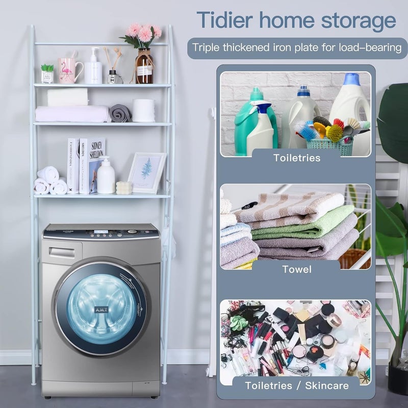 يوريفو منظم موفر للمساحة في الحمام، حامل فوق المرحاض/غسالة، رف تخزين من 3 طبقات للمناشف، منظم رف علوي للحمام - Image 5