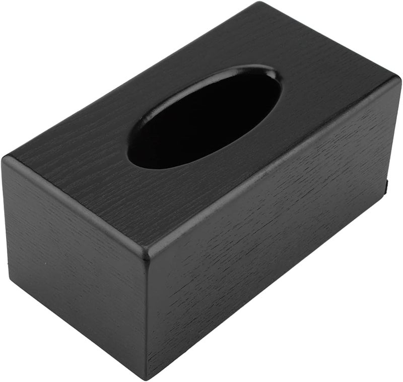 Black Wood Tissue Box Holder Drawer Type for Living Room Bedroom Home Decor - Image 1