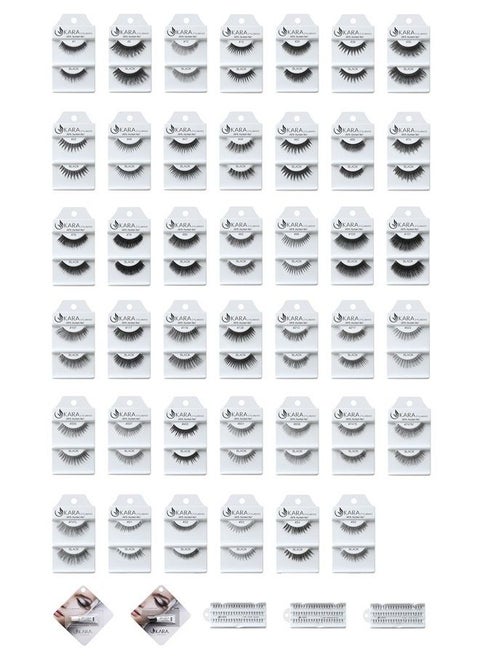 Human Hair Eyelashes - 42 (Pack of 12)