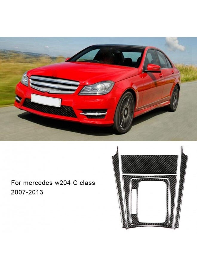 Suuonee Suuonee Gear Shift Panel Cover, Left Hand Drive Carbon Fiber Gear Shift Panel Trim Fit for Mercedes-Benz W204 C Class 2007-2013  - Image 2