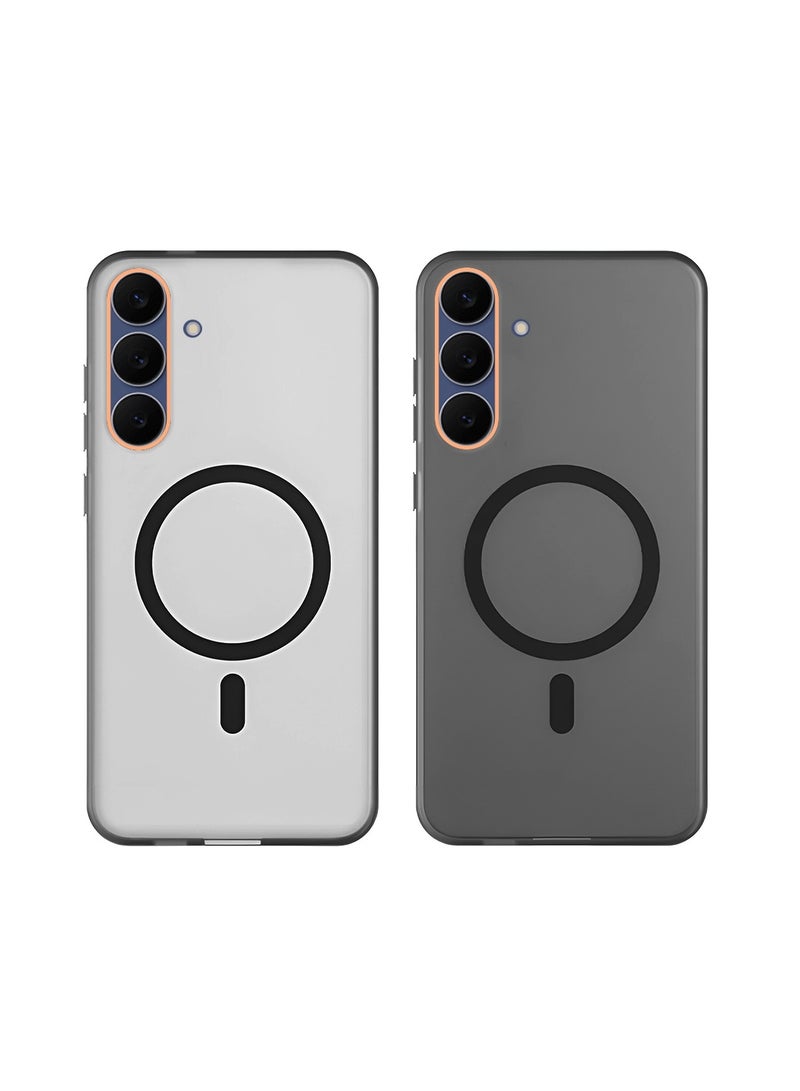 دبليو تيك غطاء حماية لهاتف سامسونج جالاكسي S25 FE 5G 2025 شفاف هجين متوافق مع ماجسيف وشحن مغناطيسي مع حماية مرتفعة للكاميرا ومظهر أنيق (MCMPMN) - أسود - Image 2