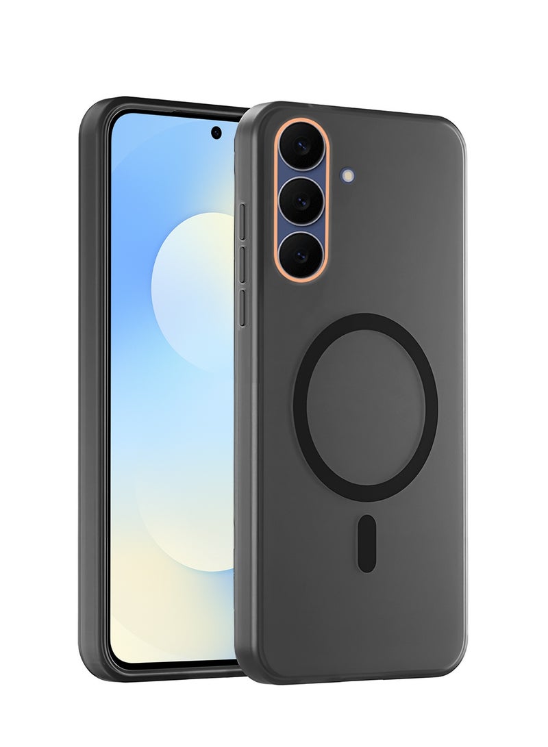 دبليو تيك غطاء حماية لهاتف سامسونج جالاكسي S25 FE 5G 2025 شفاف هجين متوافق مع ماجسيف وشحن مغناطيسي مع حماية مرتفعة للكاميرا ومظهر أنيق (MCMPMN) - أسود - Image 1