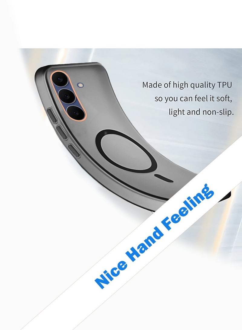 دبليو تيك غطاء حماية لهاتف سامسونج جالاكسي S25 FE 5G 2025 شفاف هجين متوافق مع ماجسيف وشحن مغناطيسي مع حماية مرتفعة للكاميرا ومظهر أنيق (MCMPMN) - أسود - Image 3