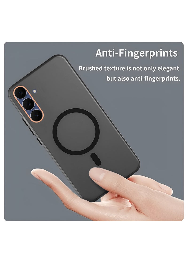 دبليو تيك غطاء حماية لهاتف سامسونج جالاكسي S25 FE 5G 2025 شفاف هجين متوافق مع ماجسيف وشحن مغناطيسي مع حماية مرتفعة للكاميرا ومظهر أنيق (MCMPMN) - أسود - Image 4