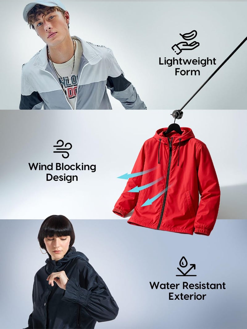 Bewakoof Air 1.0 Women's Color Block Super Loose Fit Full Sleeve Hooded Neck Nylon Windcheater Jacket_ 596369 White M - Image 2