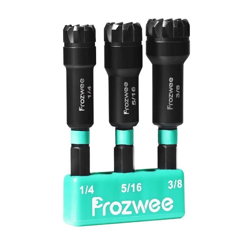 Prozwee 1/4"& 5/16"& 3/8" Hex Nut Driver with Saw-Tooth,1/4" Hex Quick Change Shank,Patented Design Sawtooth for Remove Sealant and Stubborn Oil Dirt On the Surface Of The Nut, etc. - Image 1