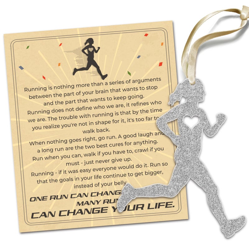 TEEBIM زخرفة الجري - الحلي الجري لشجرة عيد الميلاد - زخرفة زخرفة عيد الميلاد الجري - هدايا عداء هدايا الجري لعداء الماراثون - زخرفة عيد الميلاد الأكريليك 2024 - Image 1