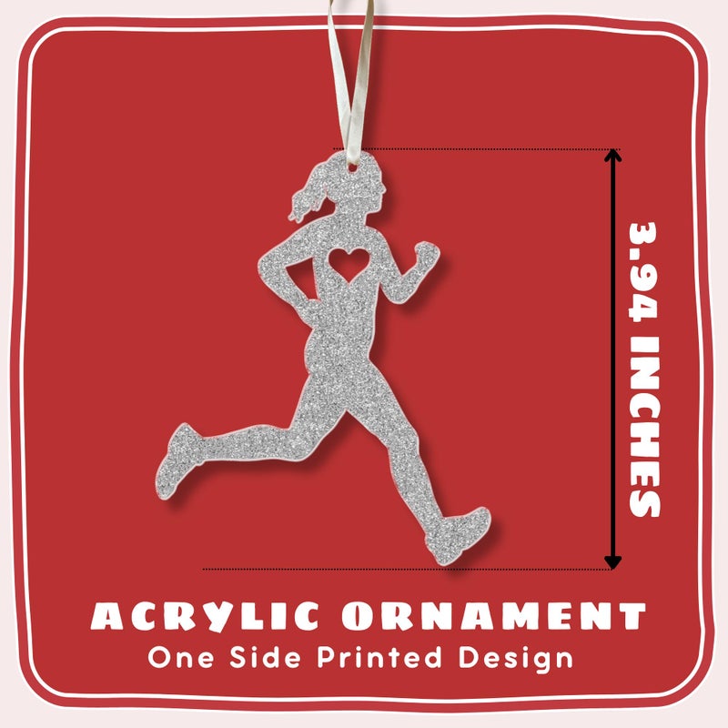 TEEBIM زخرفة الجري - الحلي الجري لشجرة عيد الميلاد - زخرفة زخرفة عيد الميلاد الجري - هدايا عداء هدايا الجري لعداء الماراثون - زخرفة عيد الميلاد الأكريليك 2024 - Image 2